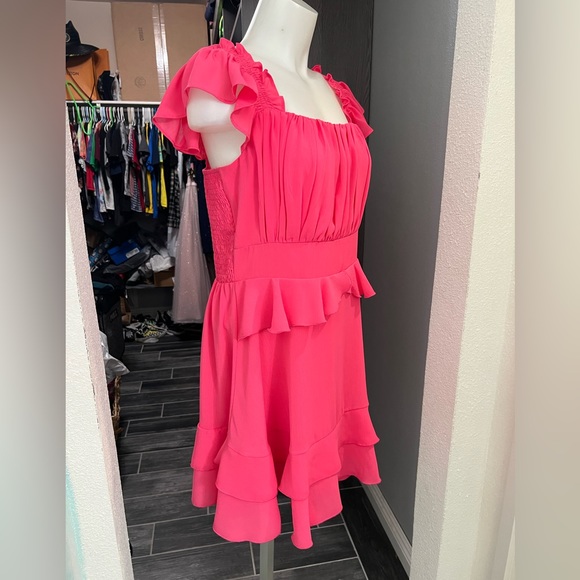 NWT Byinns Hot Pink Summer Ruffle Dress - Picture 4 of 12